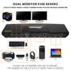 BuyTESmart 2-Port Dual Monitor KVM  HDMI + DisplayPort  4K 60HZ  QHD 144HZ  Audio Output & USB Sharing  Multimedia & Gaming Keyboard Supported  HDK0402A1U (Red) (Red), HDMI+DP view 3