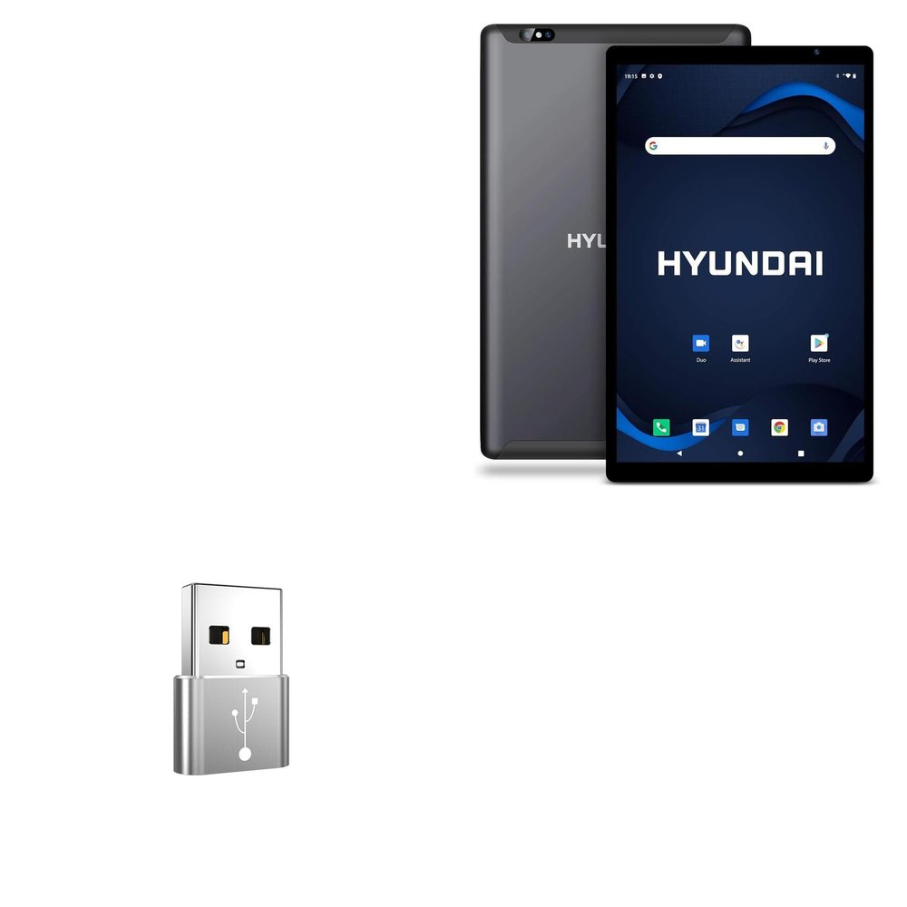 BoxWave Adapter Compatible with Hyundai HYTAB Plus Tablet (10.1 in) - USB-A to C PortChanger (5-Pack), Type-C OTG Convert Charging Data Adapter - Metallic Silver
