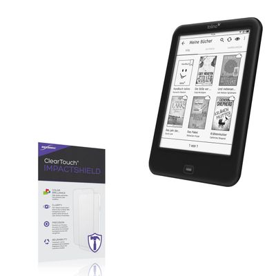 BoxWave Screen Protector Compatible with Tolino Shine2 300ppi e-Book - ClearTouch ImpactShield (2-Pack), Impenetrable Screen Protector Flexible Film