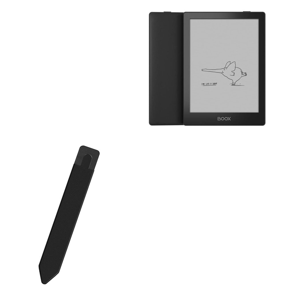 BoxWave Stylus Pouch Compatible with Boox Poke5 E-Ink Tablet (6 in) - Stylus PortaPouch, Pen Stylii Holder Carrier Portable Self-Adhesive - Jet Black