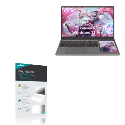 BoxWave Screen Protector Compatible with RATEYUSO Windows 11 Pro + Touchscreen Laptop (15.6 in) - ClearTouch Crystal Privacy (2-Pack), Privacy Screen Protector Flexible Film Clear