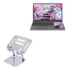 BoxWave Stand and Mount Compatible with RATEYUSO Windows 11 Pro + Touchscreen Laptop (15.6 in) - Executive VersaView Laptop Stand, Ergonomic Adjustable Viewing Angle Metallic Riser - Metallic Silver view 1