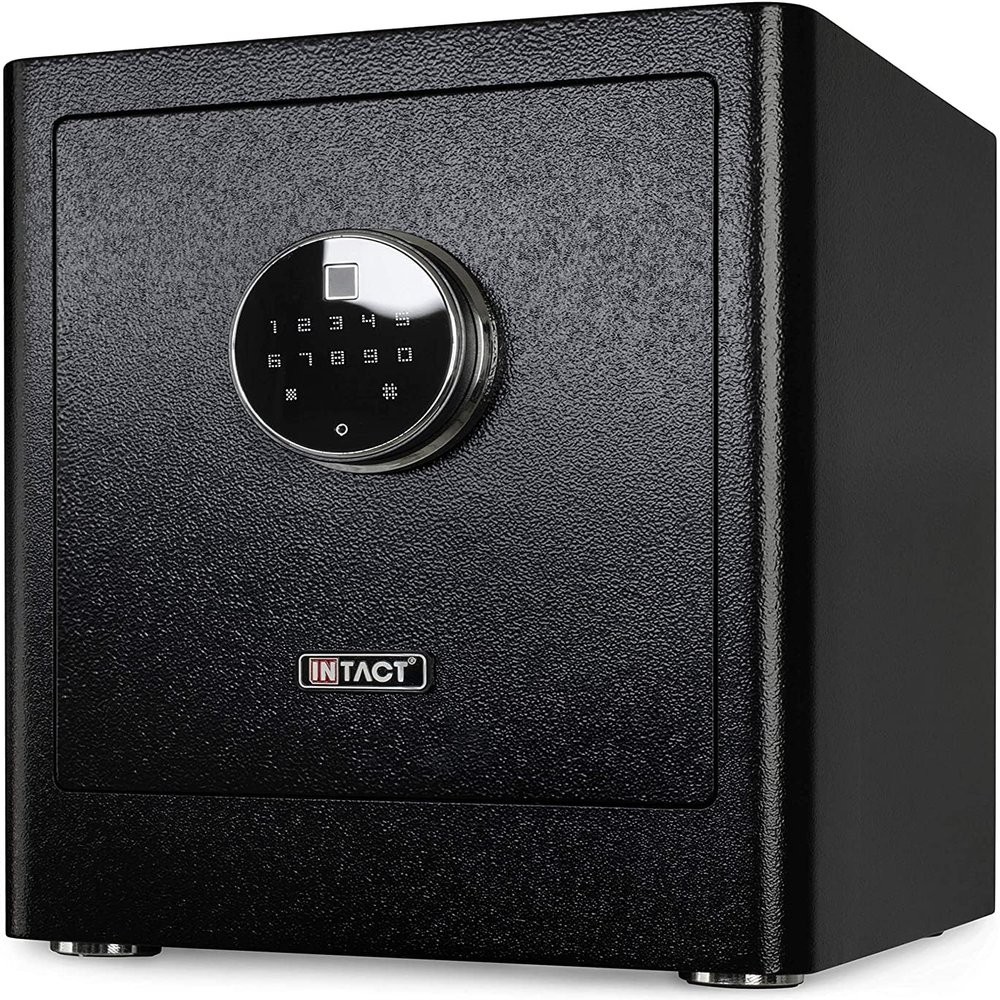 Intact Compact Quick Access Biometric Fingerprint Safe With Nex-Gen Full Keypad Module Tall Black by Eylar