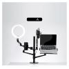 AVXANKTG Desktop Live Broadcast Stand Set 6 in 1 with 10-inch LED Ring Light Microphone Mount Monitor Stand Laptop Stand, Black view 2