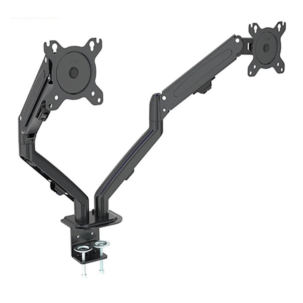 AVXANKTG G08-24 Dual Monitor Desktop Mounting Bracket for 13 to 27-inch LCD Screens Rotation and Tilt Adjustment Two-Arm Desktop Stand(Color:Black)