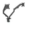 AVXANKTG G08-24 Dual Monitor Desktop Mounting Bracket for 13 to 27-inch LCD Screens Rotation and Tilt Adjustment Two-Arm Desktop Stand(Color:Black) view 2
