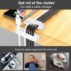 Cable Management Clips, 20Pcs Cable Organizers Wire Clips Cord Holder for TV PC Ethernet Cable Desk Home Office (White) view 3