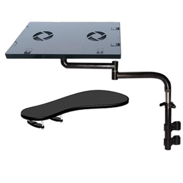AVXANKTG OK131 Full Movement Multifunctional Bow Chair Clamp Keyboard/Mouse Pad Support Laptop Desk Stand Laptop(Color:Black)