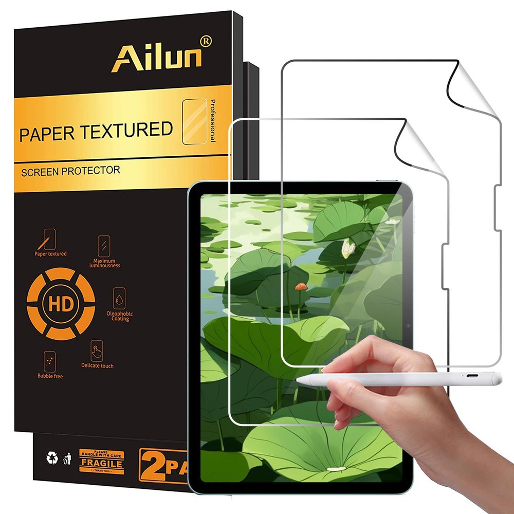 Ailun Paper Textured Screen Protector for iPad Air 11 Inch 2026/2025/2024 [8th/7th/6th Generation, M4/M3/M2] 2 Pack Draw and Sketch Like on Papertouch Anti Glare