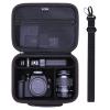 Camera Case Compatible with Canon EOS Rebel T7/R50/R6 Mark II/R100/R50 V/T6/R8/R10/R5 Mark II/RP/R7/5D Mark IV/SL3/R5/T100 DSLR SLR Camera, Len and Tripod with 4 Dividers and Shoulder Strap, Black view 1