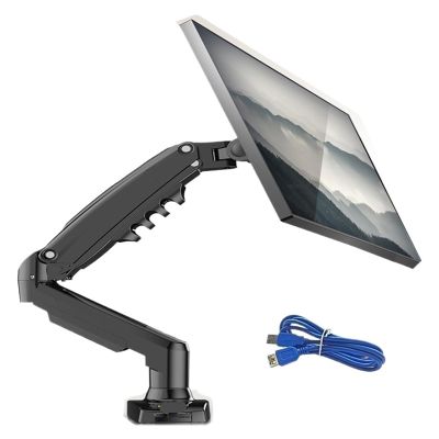 AVXANKTG F80 Gas Spring 17-30 inch Desktop LED LCD Monitor mounting Bracket arm Ergonomic Gas Spring Flexible Installation Load 2~9 kg(Color:Black with 1xUSB3.0)