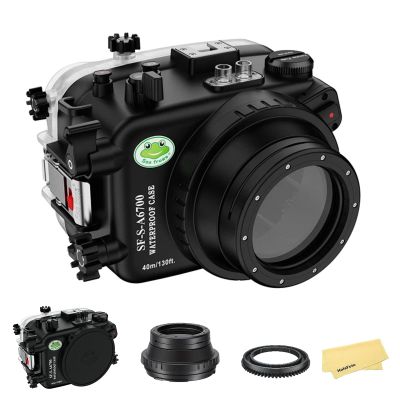 Seafrogs Underwater Housing for Sony a6700 with FL28 Flat Port, [40M/130FT] Waterproof Scuba Housing Case for Sony ILCE-6700 with FE E10-18mm F/4 OSS, FE 28-60 mm F4-5,6