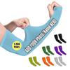 Custom Arm Sleeve Personalized Add Your Image Text Name - Breathable Cooling Athletic Sports Sleeve for Football Golf Volleyball Cycling, SkyBlue view 1