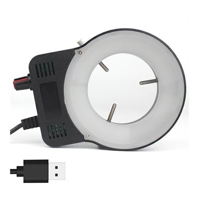 ZTBH Microscope Accessories Kit Microscope LED Ring Light Illuminator Lamp-0-100% Adjustable Lamp Circle Shadowless Light for Trinocular Stereo Zoom Microscope Microscope Slides