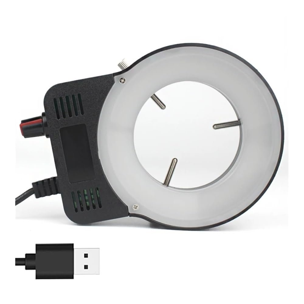 ZTBH Microscope Accessories Kit Microscope LED Ring Light Illuminator Lamp-0-100% Adjustable Lamp Circle Shadowless Light for Trinocular Stereo Zoom Microscope Microscope Slides