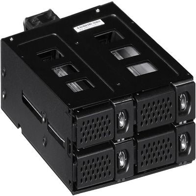 PLINKUSA RACKBUY Aluminum(1 x 5.25 Open Space to 4 x 2.5 SAS / SATA 12Gbps HD)(Tra Hot-Swap Cage)(BackpLane) RW-1425, Black
