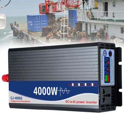 4000 W Power Inverter Pure Sine Wave Inverter DC 12V/24V/48V to AC 110V/220V Converter with Port Cooling Fans,for RV, Truck,Solar Equipment and Home Use,DC12VtoAC220V