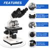 1PC HSL 40x-2500x Compound Binocular Microscope Set for Adults and Student Educate + 1PC HSL Microscope Slides and Covers Set view 3