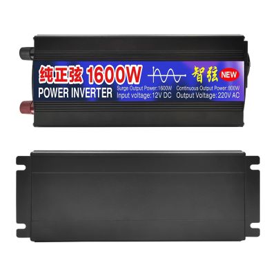 JZRYQJGJ Pure Sine Wave Inverter 2000W 1000W 1600W 12V 24V 48V AC 220V 50Hz 60Hz Power Inverter Home Car Converter Solar Energy(Color:1600W,Size:12V_220-240V)