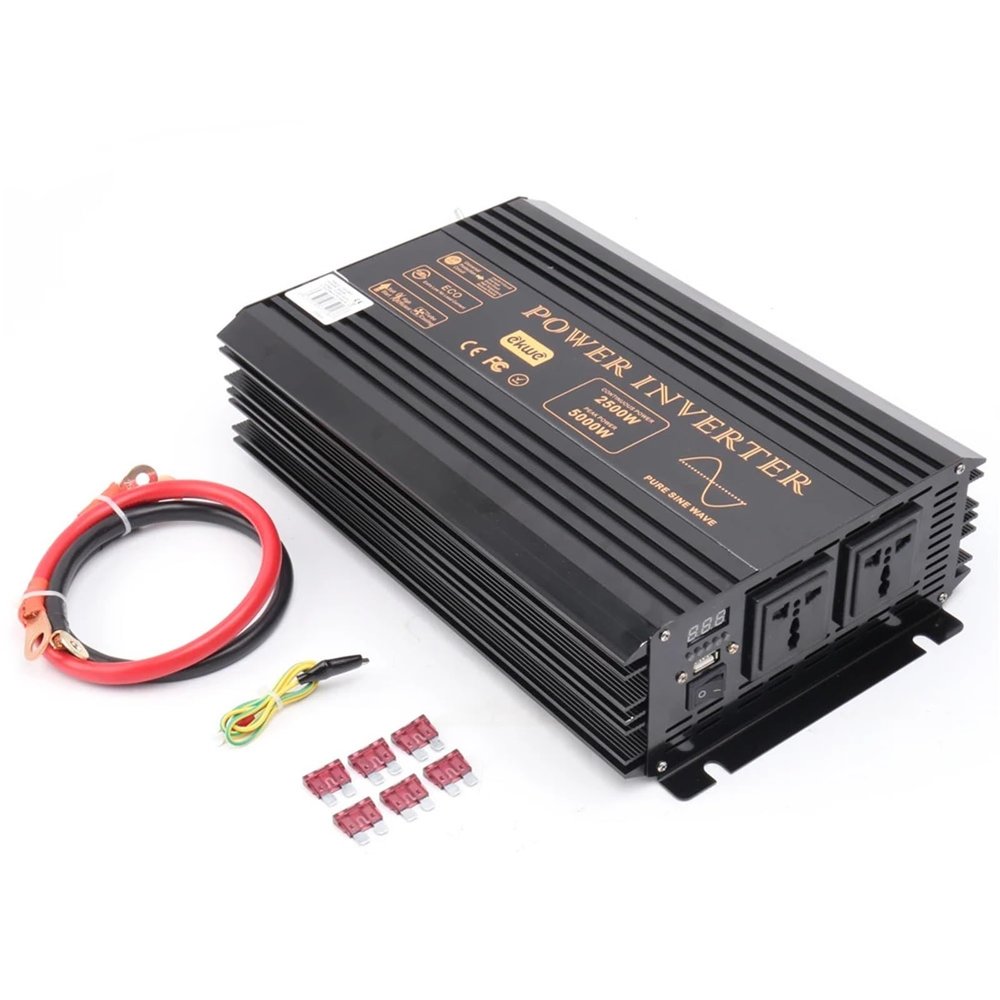 JZRYQJGJ True Pure sine Wave Solar Power Inverter Peak 5000W Sustain Full 2500W car Inverter 12V 220V Pure sine Wave 60Hz(Color:50Hz,Size:12V_240V_U.K)