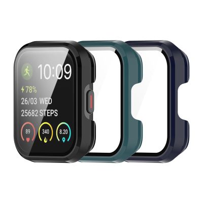 3Pack Compatible for SKG V7/SKG V7 Pro Screen Protector Case, All-Round Tempered Glass PC Case Compatible for SKG V7/SKG V7 Pro Smartwatch (Blue/Green/Black)