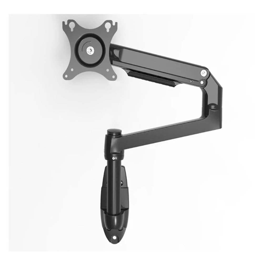 AVXANKTG V62W-450 Wall Mounted Full Motion Monitor Mounting Arm Aluminum Mechanical Spring Arm Monitor Stand Bracket(Color:Black -17cm Pole)