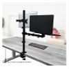 CUFTOBJM M077 Dual LCD Monitor Desktop mounting Bracket with Extra Laptop Tray, Suitable for laptops up to 17" and Screens up to 32", Height 800mm view 4