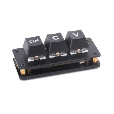 GMBYLBY Portable 3 Key Keypad Ctrl C V Keyboard Copy Pastes Shotcut Programmable Macro Keyboard for Gamers Office Use Multi Step, Basic version