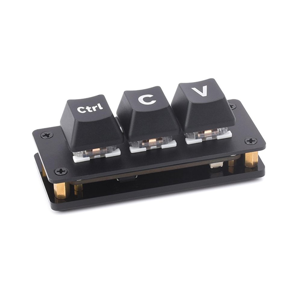 GMBYLBY Portable 3 Key Keypad Ctrl C V Keyboard Copy Pastes Shotcut Programmable Macro Keyboard for Gamers Office Use Multi Step, Basic version