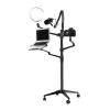 AVXANKTG Floor Standing Field Stand Set 5-in-1 with 10-Inch LED Ring Light Microphone Mount Laptop Stand Cell Phone Stand view 1