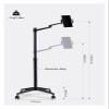 AVXANKTG Floor Standing Field Stand Set 5-in-1 with 10-Inch LED Ring Light Microphone Mount Laptop Stand Cell Phone Stand view 2