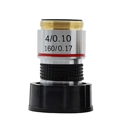 JOEBO Microscope Kit 185 Achromatic Objective Lens Biological Microscope Objective Lens 4X 10X 20X 40X 60X 100X 1PC Microscope Lens Adapters(Size:4X)