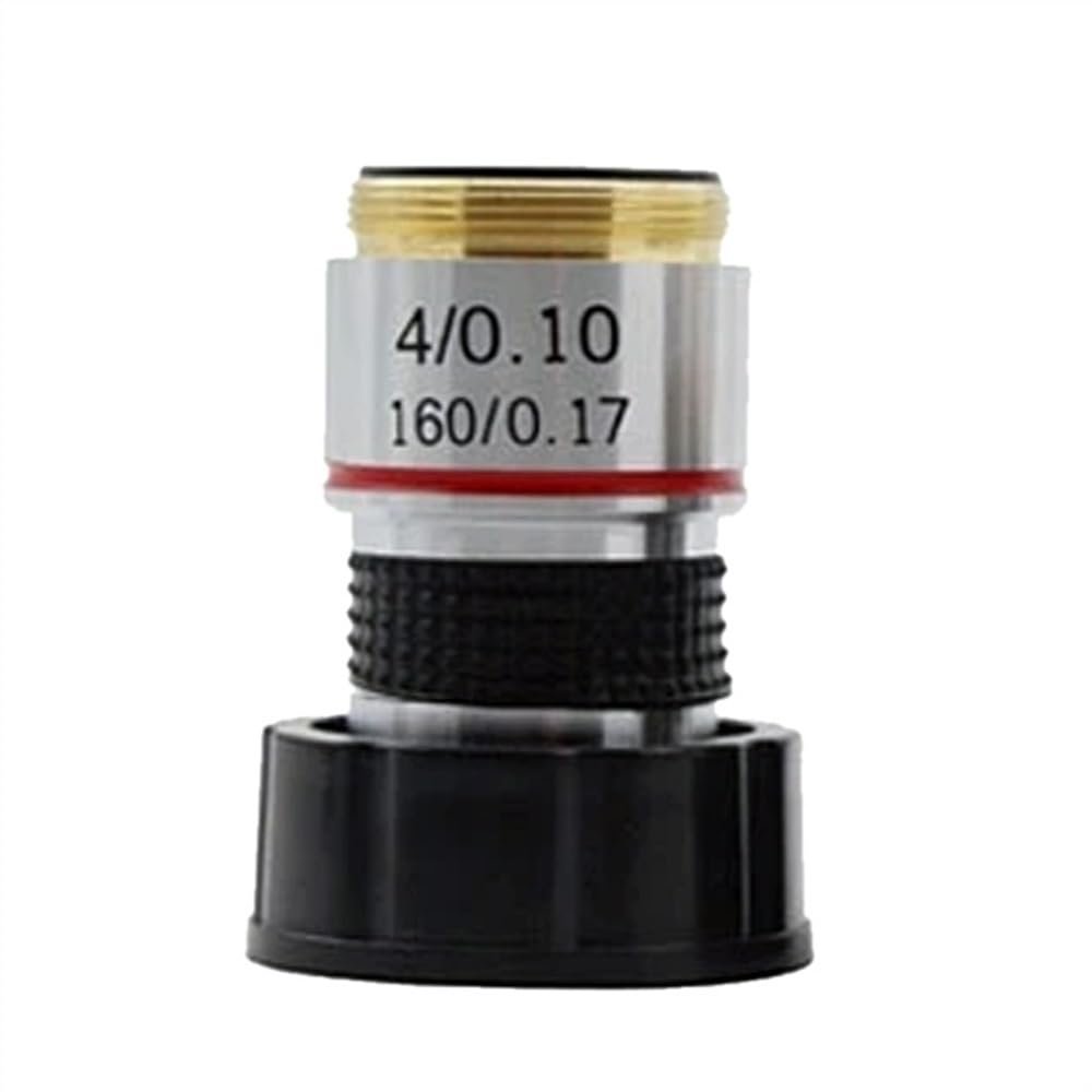 JOEBO Microscope Kit 185 Achromatic Objective Lens Biological Microscope Objective Lens 4X 10X 20X 40X 60X 100X 1PC Microscope Lens Adapters(Size:4X)