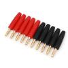 10Pcs 4mm Red and Black Wire Solder Type Gold Plate Male Banana Plug Connector view 2