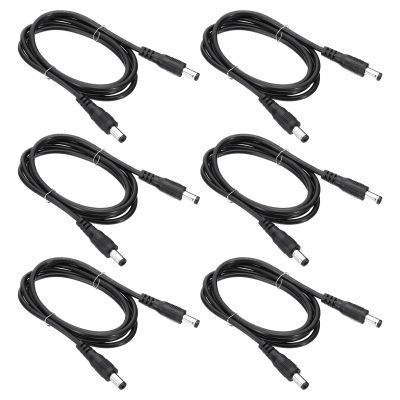 PATIKIL 3Ft Male to Male 5.5x2.5mm DC Power Extension Cable, 6 Pcs 24AWG Wire Adapter Connector Charging Cord for LED Strip DVR Router Camera, Black