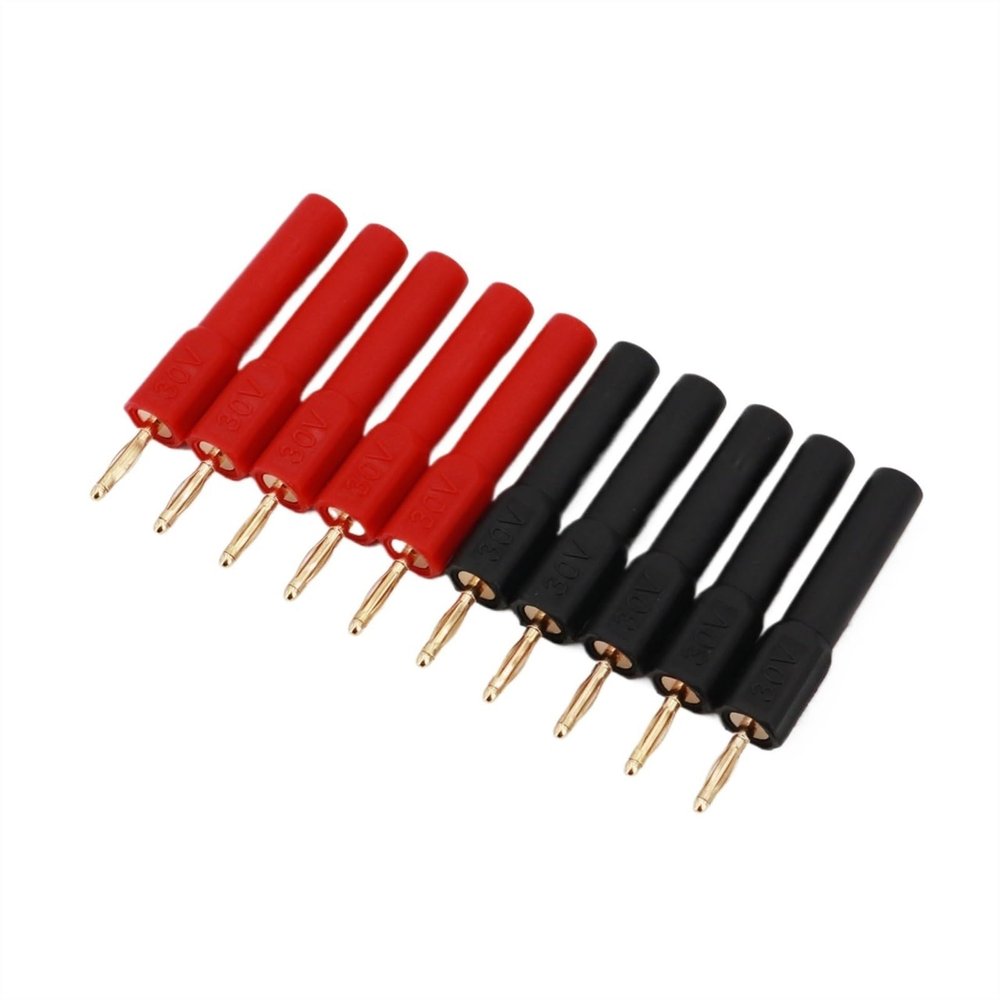 10Pcs Gold Plated 2mm Small Male Banana Plug to 4mm Female Jack Connector Adapter