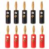 10 Pcs 4mm Gold Plated Speaker Wire Cable Screw Banana Plug Connector view 4
