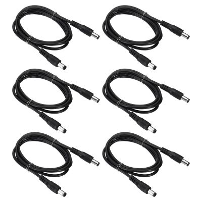 PATIKIL 3Ft Male to Male 5.5x2.1mm DC Power Extension Cable, 6 Pcs 24AWG Wire Adapter Connector Charging Cord for LED Strip DVR Router Camera, Black