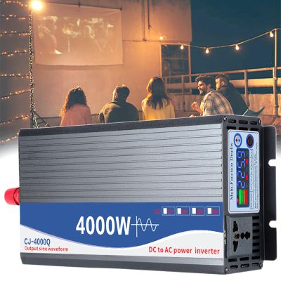 4000W 12V/24V/48V Power Inverter 110V/220V AC Outlets, Installation Kit Included, Automotive Back Up Power Supply for Blenders, Vacuums, Power Tools,DC48VtoAC110V