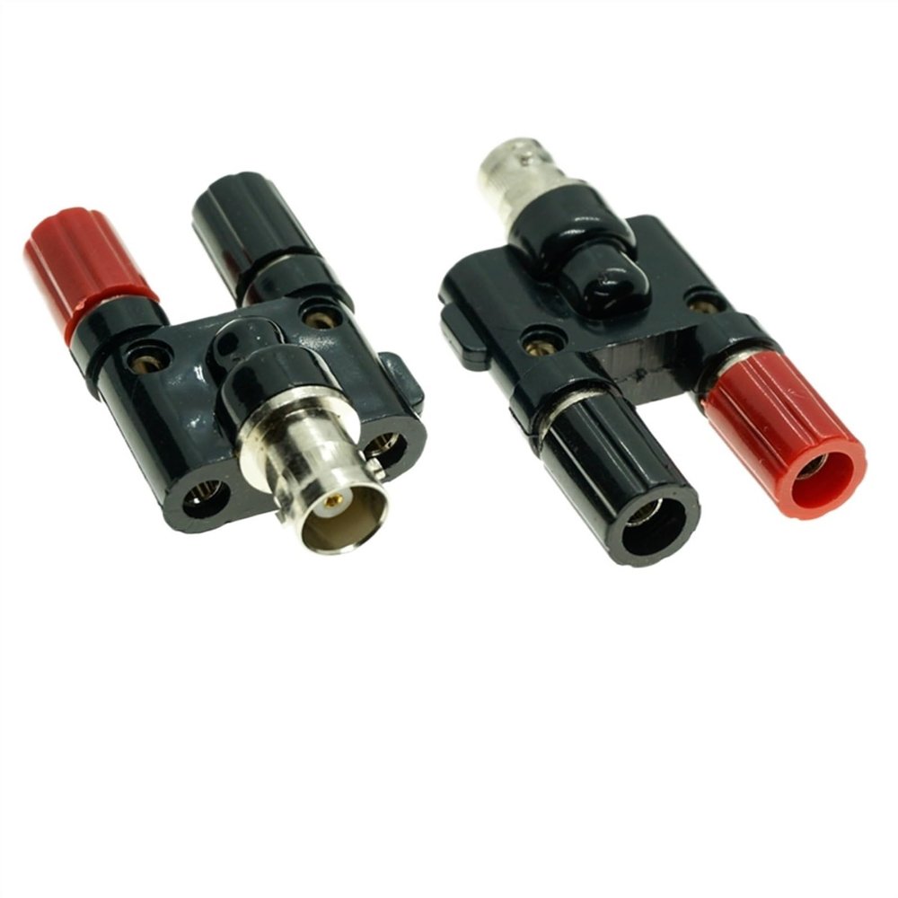 WUZDPRCJ BNC Female to Two Dual 4mm Banana Binding Post Jack Connector Adapter Coaxial Connector Adapter Splitter 1M2F, Army green