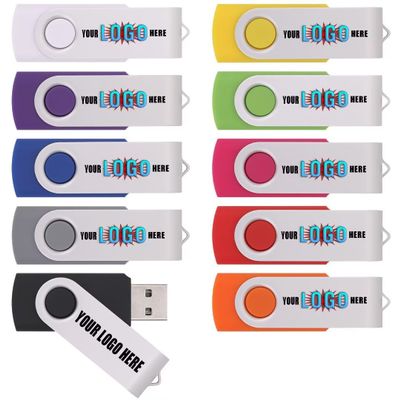 100pcs 16GB Custom Aluminium Swivel USB Flash Drive with Logo Printed, Customized Thumb Drives for Promotion/Aniversary, Personalized USB Sticks with Your Own Logo Brand