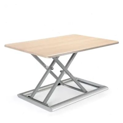 AVXANKTG ID-30 Aluminum Simple Height Adjustment Sit-Stand Desk Lift Foldable Laptop Desk Monitor Stand with Keyboard Tray(Color:Light Brown)