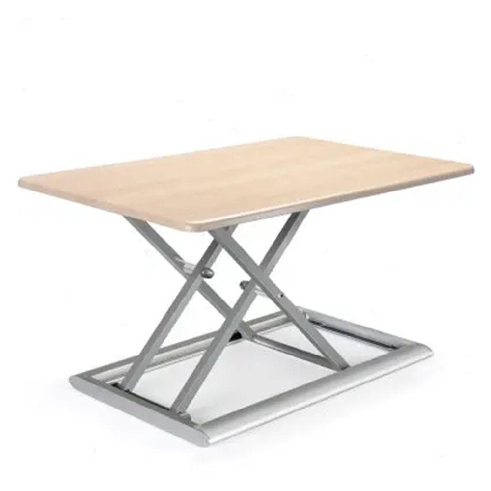 AVXANKTG ID-30 Aluminum Simple Height Adjustment Sit-Stand Desk Lift Foldable Laptop Desk Monitor Stand with Keyboard Tray(Color:Light Brown)
