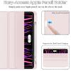 CASZONE Case for iPad Pro 11 inch 2024 M4(5th Generation) with Pencil Holder & Support Pencil Charging,Slim TPU Trifold Stand Smart Magnetic Tablet Cover with Auto Sleep/Wake,Pink view 3