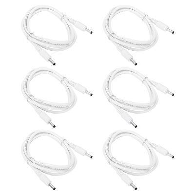 PATIKIL 3Ft Male to Male 3.5x1.35mm DC Power Extension Cable, 6 Pcs 24AWG Wire Adapter Connector Charging Cord for LED Strip DVR Router Camera, White