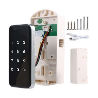 Srutueo Electronic Smart Digital Electronic Door Lock Fingerprint Press Password Keyless Keypad