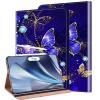 KEFBWAO Case for iPad Pro 11 Inch (M5) 2025 / (M4) 2024, Auto Wake/Sleep Supports Pencil Pro and Pencil(USB-C) Flip Wallet Shockproof Cover, Diamond Butterfly view 1