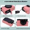 Bowan ZV-1 Camera Case, Handmade Genuine Real Leather Half Case for Sony ZV-1, Bottom Opening Version + Hand Strap (Pink) view 3