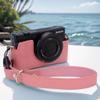 Bowan ZV-1 Camera Case, Handmade Genuine Real Leather Half Case for Sony ZV-1, Bottom Opening Version + Hand Strap (Pink) view 4