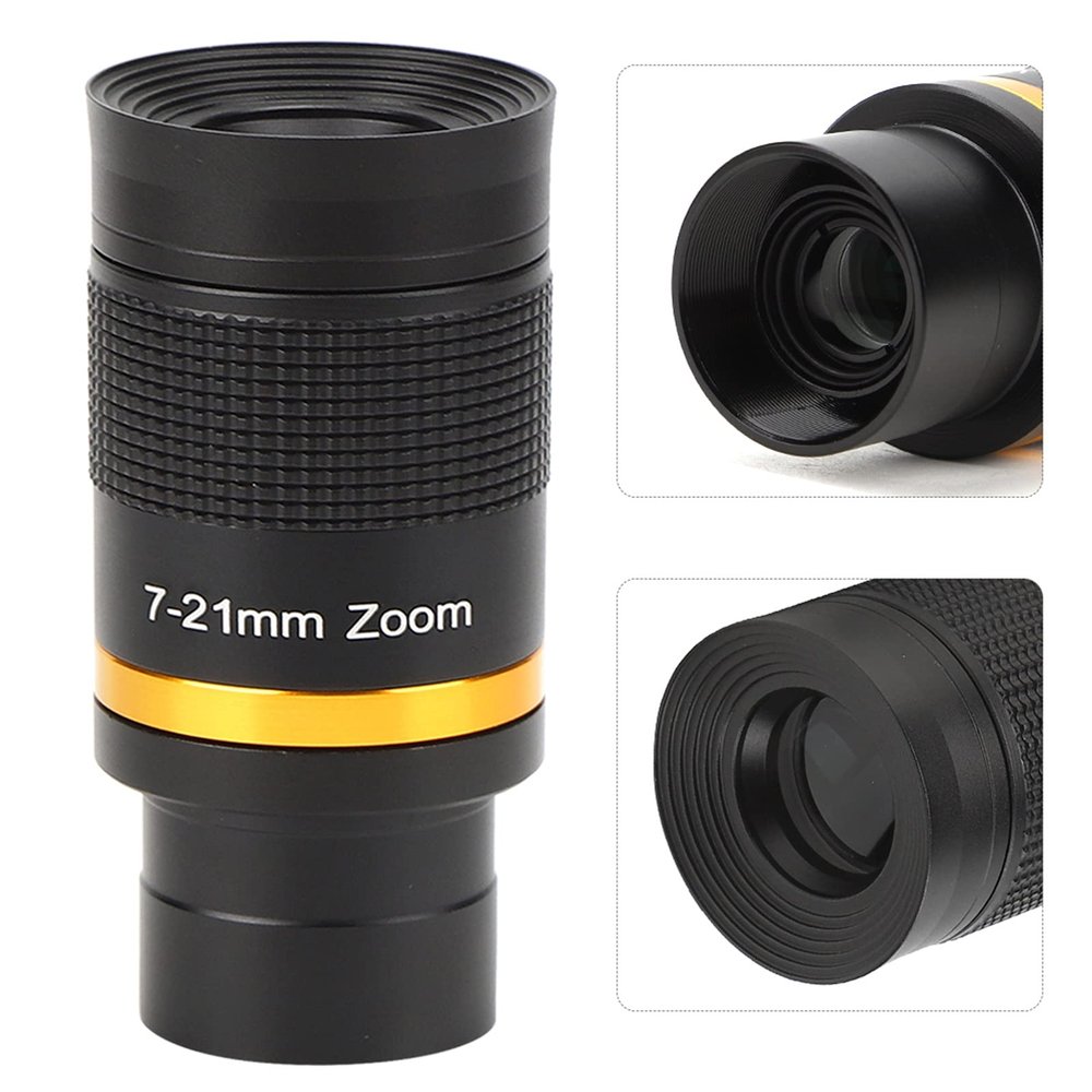 Denash 1.25" Eyepiece for Telescope, 7-21mm Zoom, Multi-Coated, Black, Astronomy, Intermediate, Astronomers, Advanced Hobbyists